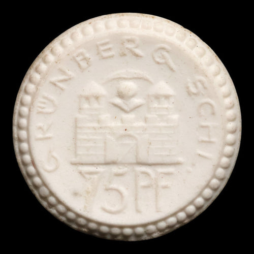 Weimar Germany, Grünberg, 75 Pfennigs, Porcelain Notgeld - 1922 - Germany