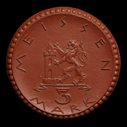Weimar Germany, Meissen, 3 Marks, Porcelain Notgeld - 1921 - Germany