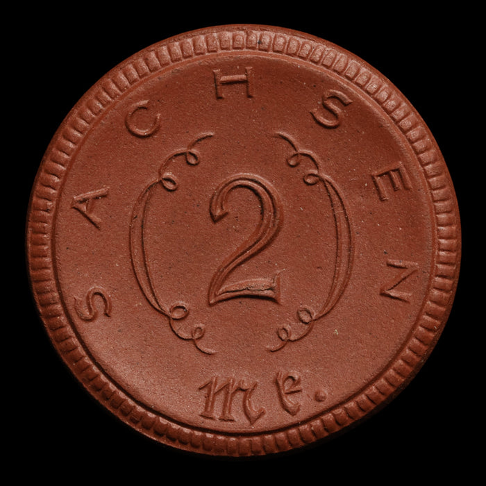 Weimar Germany, Sachsen, 2 Marks, Porcelain Notgeld - 1920 - Germany