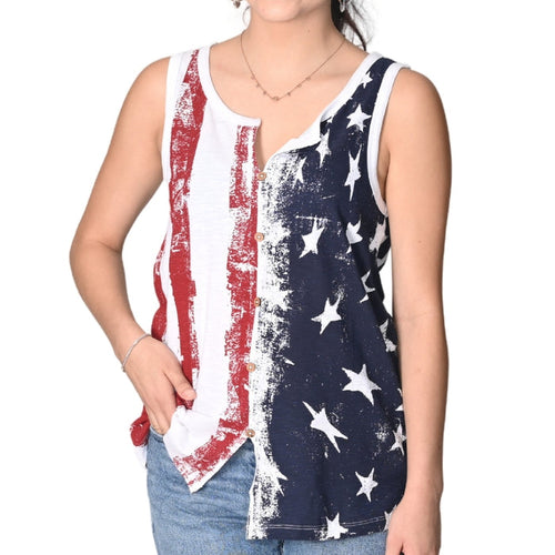 Women's Freedom Stripes Sleeveless Top - The Flag Shirt