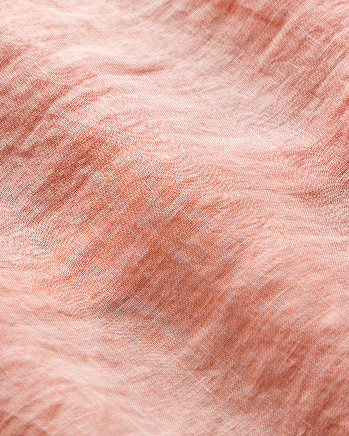 Women's Garment Dyed Linen Shirt in Melon