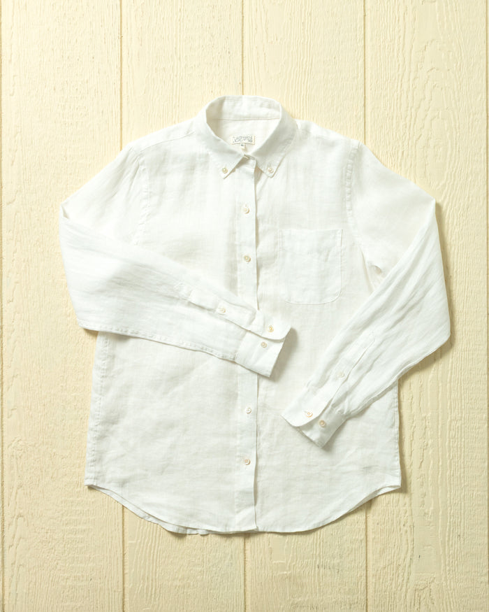 Women's Linen Shirt in Classic White