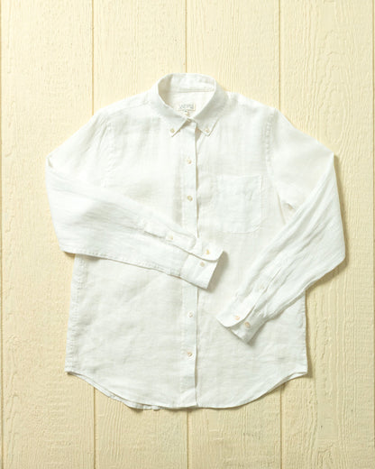 Women's Linen Shirt in Classic White