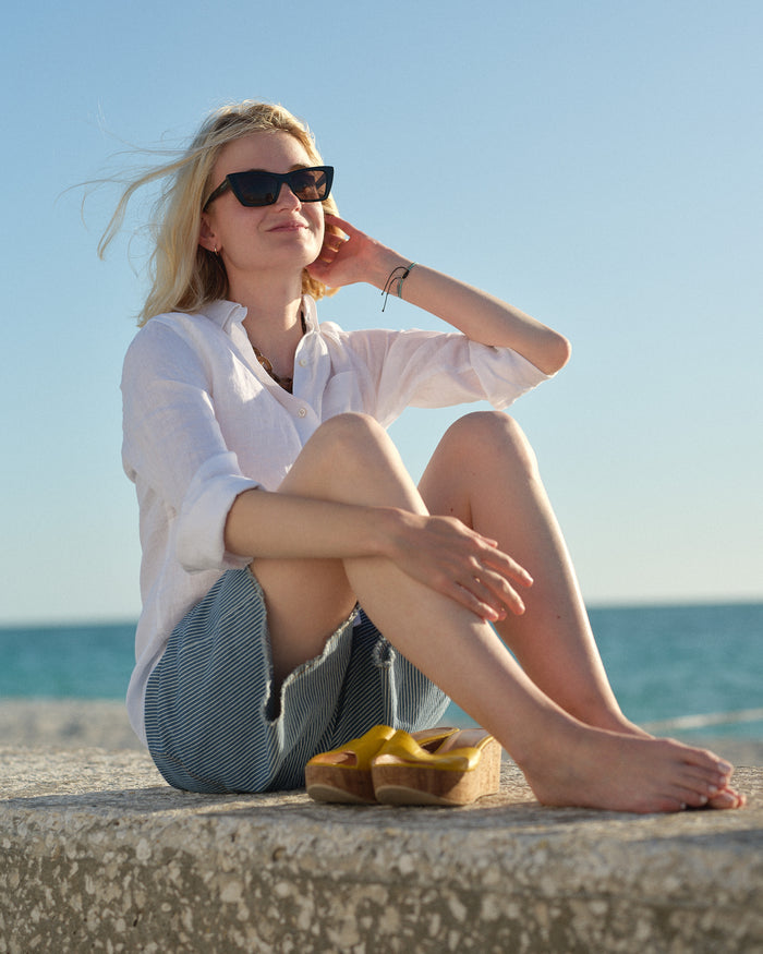 Women's Linen Shirt in Classic White