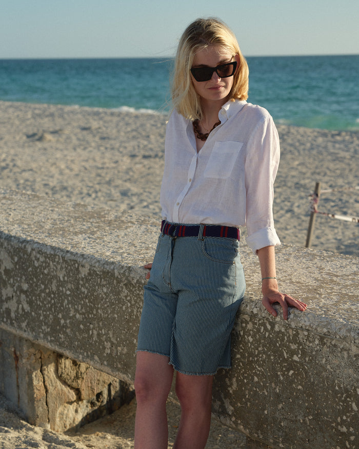 Women's Linen Shirt in Classic White