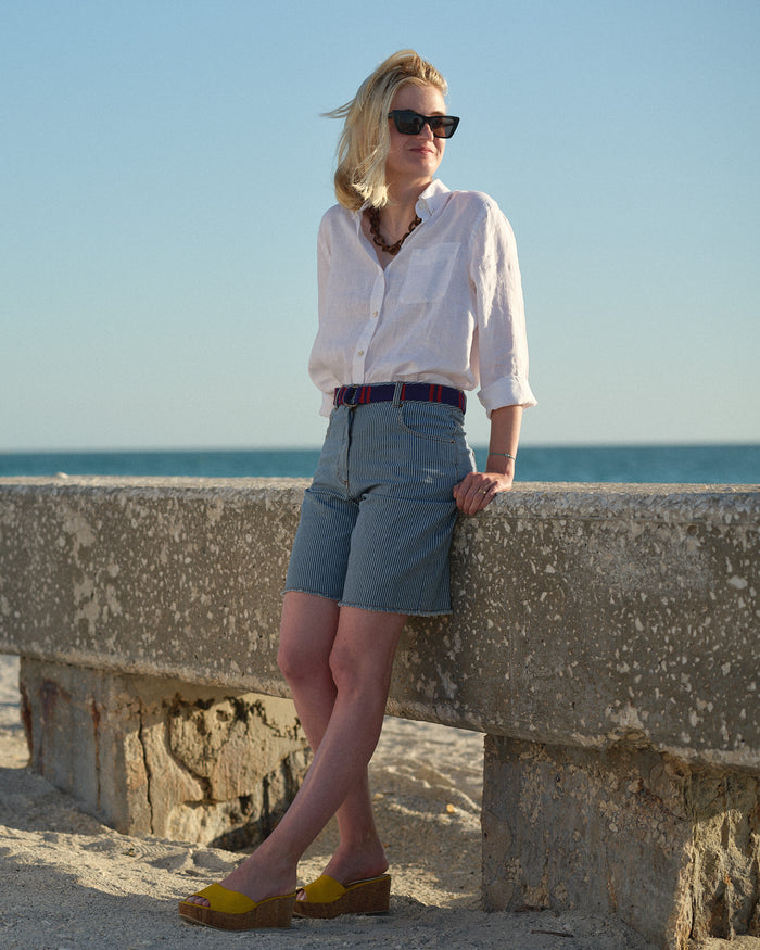 Women's Linen Shirt in Classic White