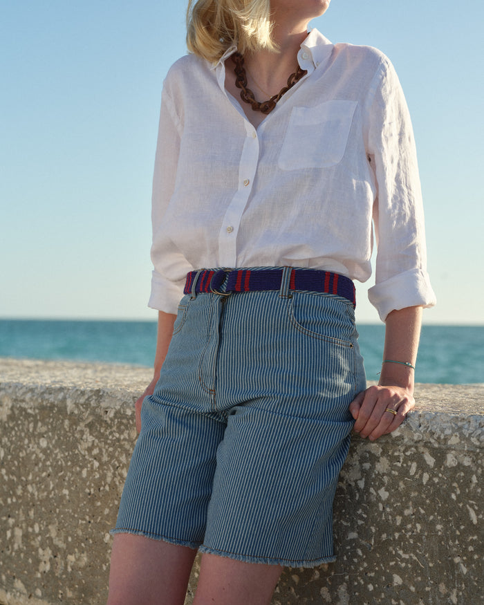 Women's Linen Shirt in Classic White