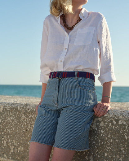 Women's Linen Shirt in Classic White